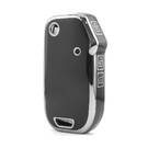 Funda nano de alta calidad para mando a distancia KIA de 3 botones, color negro, marco plateado, KIA-C11Y3
