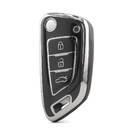 Funda nano de alta calidad para mando a distancia Xhorse de 3 botones, color negro, marco plateado, XH-B11Y