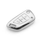 New Aftermarket Nano High Quality Cover For Xhorse Remote Key 3 Button White Color Silver Frame XH-B11Y | Emirates Keys -| thumbnail