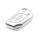 New Aftermarket Nano High Quality Cover For Xhorse Remote Key 3 Button White Color Silver Frame XH-C11Y | Emirates Keys -| thumbnail