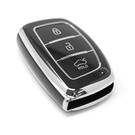 New Aftermarket Nano High Quality Cover For Hyundai Remote Key 3 Button Black Color Silver Frame HY-A11Y3A | Emirates Keys -| thumbnail