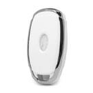 Cover Nano per chiave telecomando Hyundai a 4 pulsanti, colore bianco, cornice argentata HY-D11Y4A | MK3 -| thumbnail