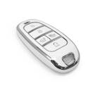 Coque Nano de rechange de haute qualité pour clé télécommande Hyundai 5 boutons, blanche, cadre argenté, HY-H11Y5 | Emirates Keys -| thumbnail
