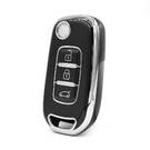 Nano High Quality Cover For Renault Remote Key 3 Button Black Color Silver Frame RN-B11Y