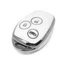 New Aftermarket Nano High Quality Cover For Renault Remote Key 3 Button White Color Silver Frame RN-D11Y3 | Emirates Keys -| thumbnail