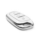 New Aftermarket Nano High Quality Cover For Roewe Remote Key 3 Button White Color Silver Frame RW-B11Y | Emirates Keys -| thumbnail