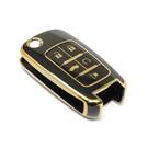 New Aftermarket Nano High Quality Cover For Chevrolet Flip Remote Key 5 Buttons Black Color A11J5 | Emirates Keys -| thumbnail