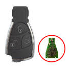 Mercedes Black Small Remote Key Shell 3 Buttons with Chrome
