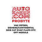 ProByte VAG Gasolina SIEMENS/CONTINENTAL SDI8 CAT EVAP FLAPS Módulo DTC OFF