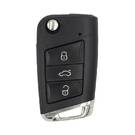 Volkswagen VW MQB 2015 Flip Remote Key Shell 3 Buttons HU66 Chrome