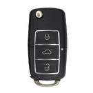 Volkswagen VW Chrome Remote Key Shell 3 botões com suporte de bateria e cabeça