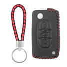 Funda de cuero para Peugeot Citroen Flip Remote Key 3 Botones