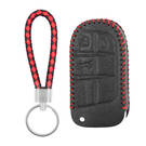 Funda de cuero para llave remota inteligente Jeep 3 botones JP-B