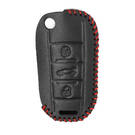 Leather Case For Peugeot Flip Remote Key 3 Buttons | MK3 -| thumbnail