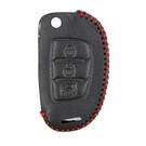 Leather Case For Hyundai Flip Remote Key 3 Buttons | MK3 -| thumbnail