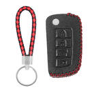 Estojo de couro para Nissan Flip Remote Key 4 botões