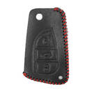 Кожаный чехол для Toyota Flip Smart Remote Key 3 кнопки | МК3 -| thumbnail
