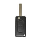 Coque de clé télécommande rabattable pour citroën et Peugeot 307, 2 boutons avec support de batterie, lame HU83, haute qualité, bas prix | Clés des Émirats -| thumbnail