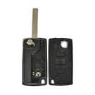 Coque de clé télécommande pliable pour Peugeot 407, Type coffre de berline avec support de batterie - MK13443 - f-2 -| thumbnail