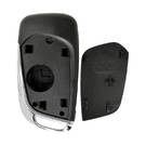 Peugeot Flip Remote Key Shell Chrome 3 Button With Battery Holder Modified - MK3458 - f-2 -| thumbnail