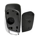 Peugeot Flip Remote Key Shell Chrome 3 botones con soporte de batería modificado - MK13458 - f-2 -| thumbnail