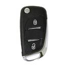 Peugeot Flip Remote Key Shell Chrome 2 Button With Battery Holder Modified