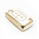 Nueva cubierta de alta calidad Nano del mercado de accesorios para Peugeot Flip Remote Key 2 botones Color blanco D11J2 | Claves de los Emiratos -| thumbnail