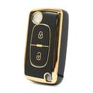 Cubierta Nano de alta calidad para Peugeot Flip Remote Key 2 botones Color negro D11J2