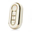 Нано Высококачественная крышка для Fiat Flip Remote Key 3 Кнопки белого цвета A11J