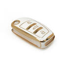 New Aftermarket Nano High Quality Cover For Audi Flip Remote Key 3 Buttons White Color | Emirates Keys -| thumbnail