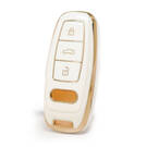 Funda Nano Alta Calidad Para Audi Remote Key 3 Botones Color Blanco
