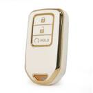 Nano High Quality Cover For Honda Remote Key 3 Buttons Auto Start White Color