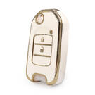 Housse Nano de haute qualité pour Honda Flip Remote Key 2 boutons couleur blanche