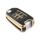 New Aftermarket Nano High Quality Cover For Honda Flip Remote Key 3 Buttons Black Color | Emirates Keys -| thumbnail