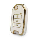 Custodia Nano di alta qualità per chiave telecomando Honda Flip 3 pulsanti colore bianco