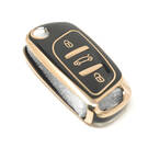 New Aftermarket Nano High Quality Cover For Peugeot Flip Remote Key 3 Buttons Type 1 Black Color  -| thumbnail