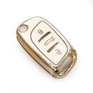 New Aftermarket Nano High Quality Cover For Peugeot Flip Remote Key 3 Buttons White Color | Emirates Keys -| thumbnail