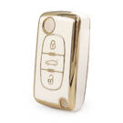 Nano High Quality Cover For Peugeot Remote Key 3 Buttons White Color