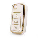 Funda Nano Alta Calidad Para Volkswagen Remote Key 3 Botones Color Blanco