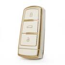 Funda Nano de alta calidad para llave remota Volkswagen Passat 3 botones Color blanco