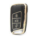 Нано Высококачественная крышка для Volkswagen Touran Remote Key 3 кнопки черного цвета