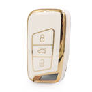 Нано Высококачественная крышка для Volkswagen Touran Remote Key 3 Кнопки белого цвета