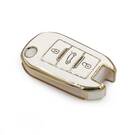 nueva cubierta de alta calidad nano del mercado de accesorios para peugeot 407 408 llave remota 3 botones color blanco | Claves de los Emiratos -| thumbnail