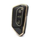 Capa nano de alta qualidade para novo Volkswagen Remote Key 3 botões cor preta