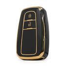 Nano  High Quality Cover For Toyota Prius C-RH Prado Remote Key 2 Buttons Black Color