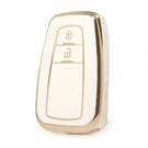 Cover nano di alta qualità per chiave telecomando Toyota Prius C-RH Prado 2 pulsanti colore bianco