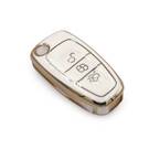 New Aftermarket Nano  High Quality Cover For Ford Flip Remote Key 3 Buttons White Color | Emirates Keys -| thumbnail