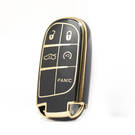 Nano High Quality Cover For Jeep Remote Key 4+1 Buttons Black Color