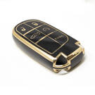 New Aftermarket Nano High Quality Cover For Jeep Remote Key 4+1 Buttons Black Color | Emirates Keys -| thumbnail