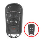 Chevrolet Flip Remote Key Shell 4+1 Tipo Modificado com Botão